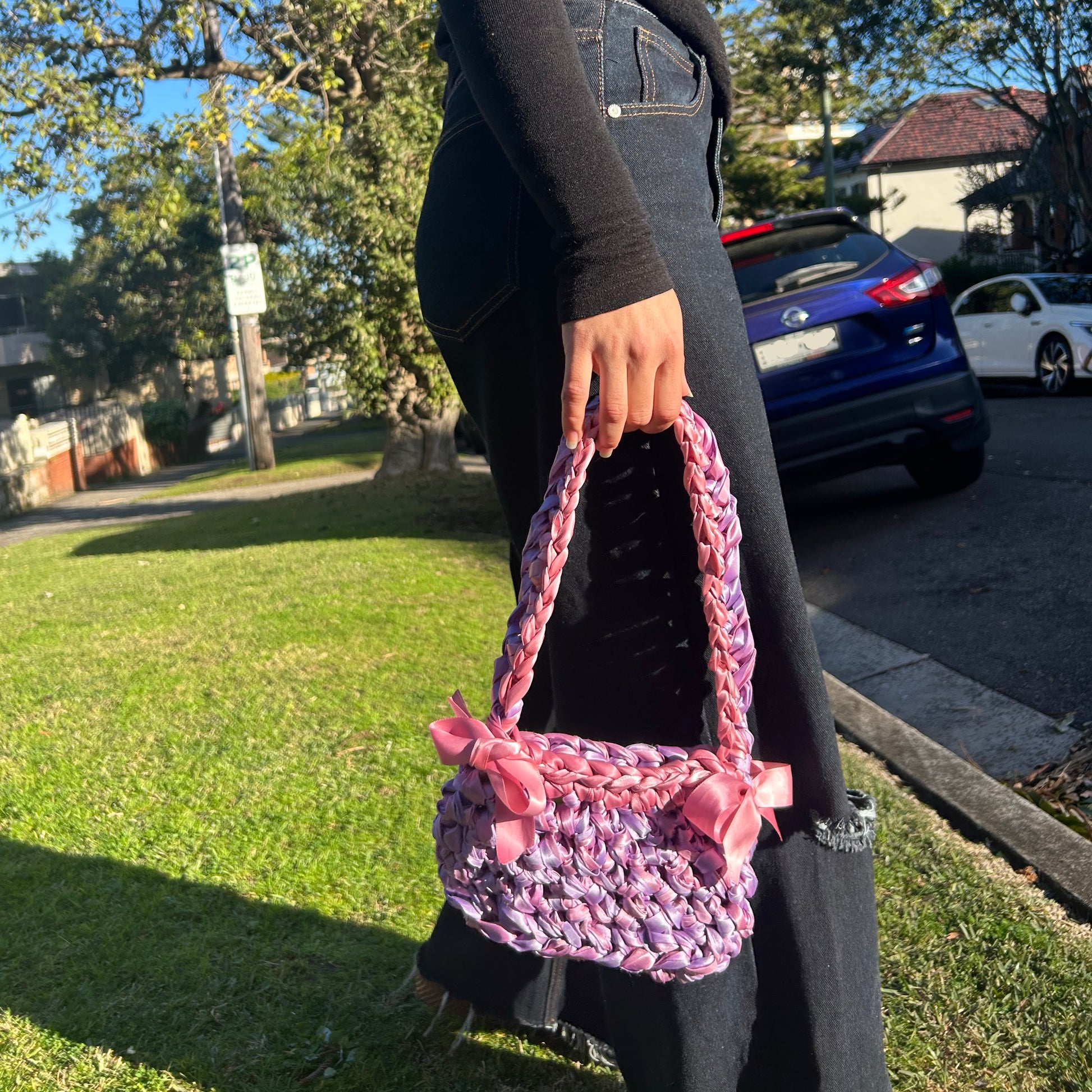 Shoulder Bag - Lavender Ribbon