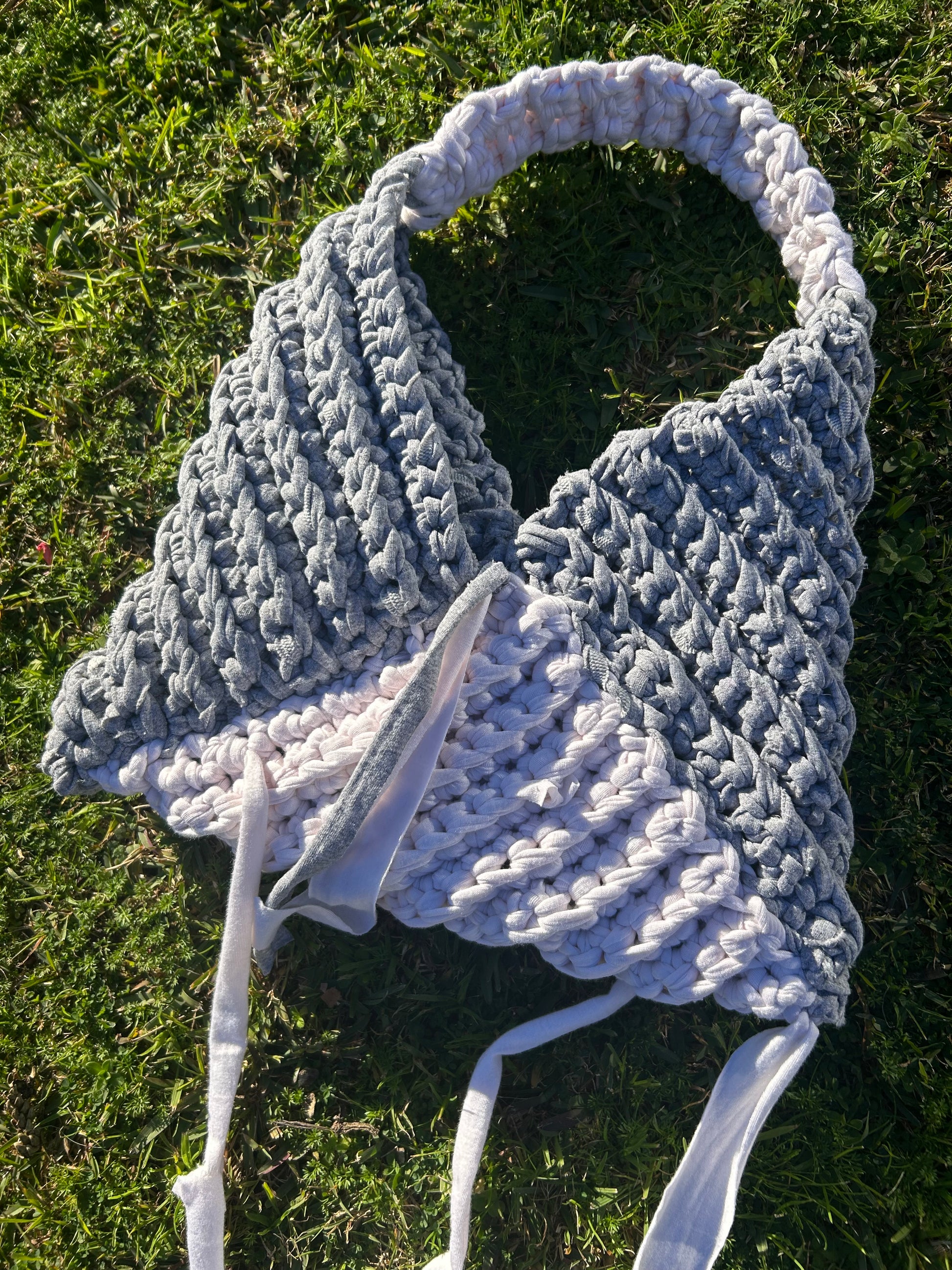 Shoulder Bag - Grey x White